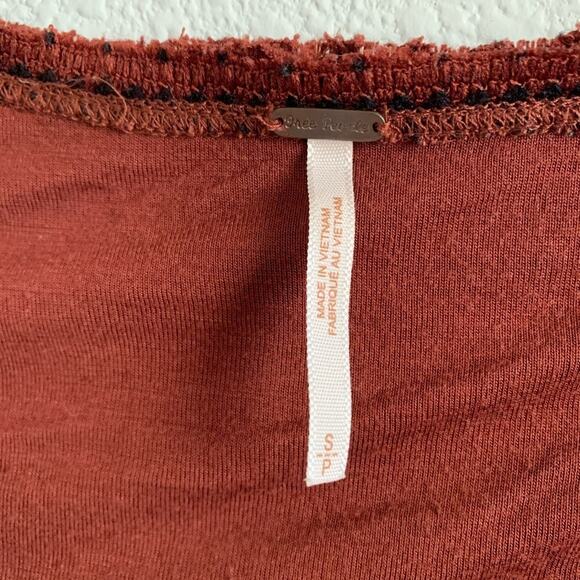 Free People Ruffle Bottom Textured Dress Curtain Stripe Small - Picture 7 of 7